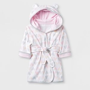 Cloud‎ Island Hearts Knit Terry Robe Sz 6-9 Months